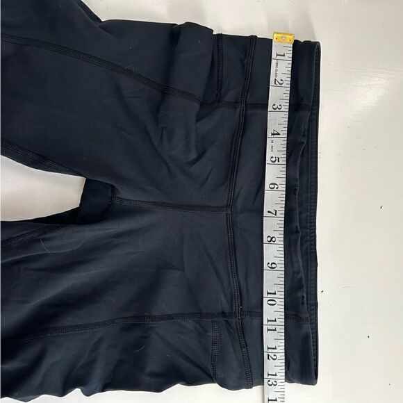 Lululemon Black Cropped Side Ruched Leggings Size 4 - Picture 10 of 11